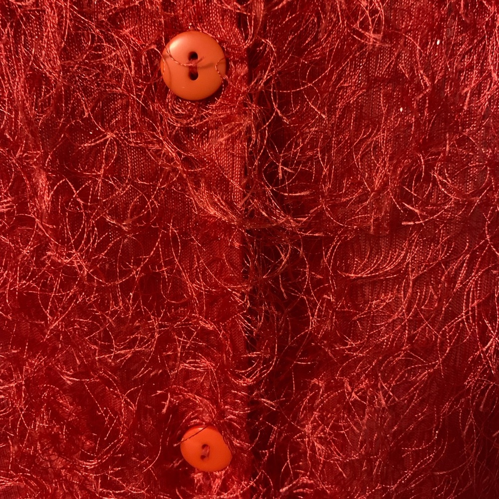 NWOT LIZ & ME WOMEN'S PLUS SIZE 3X JACKET TOP EYE LASH FUZZY CORAL BOHO HOLIDAY - Picture 4 of 13